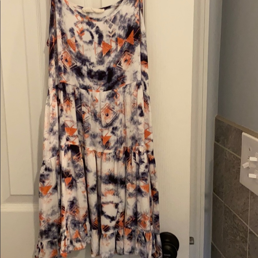 Coral blue and white dress